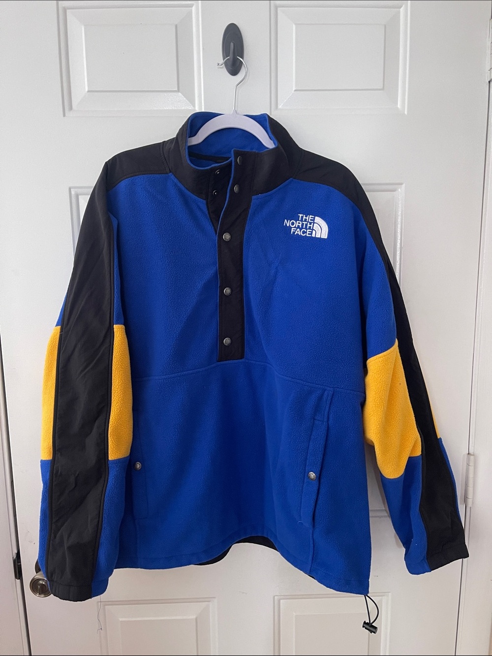 The North Face Royal Blue, Yellow & Black Snap Pullover Fleece
